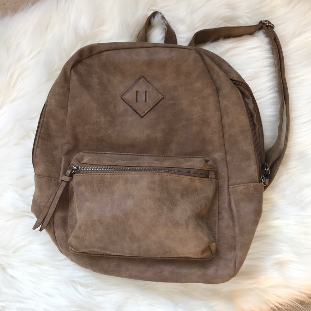 American Eagle Tan Faux Leather Backpack